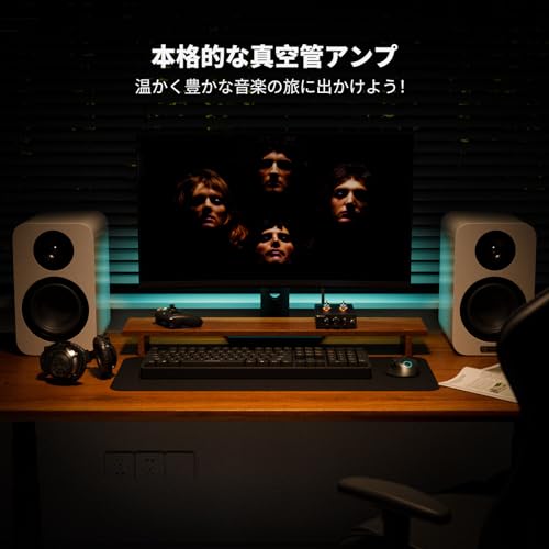 Fosi Audio P3 真空管 プリアンプ ヘッドホンアンプ 小型 ホームオーディオ ミニ真空管プリアンプ Bluetooth aptX LL HD 高低音制御対応 HiFi ステレオ アクティブスピーカー適用 RCA/AUX ポート搭載 電源付き